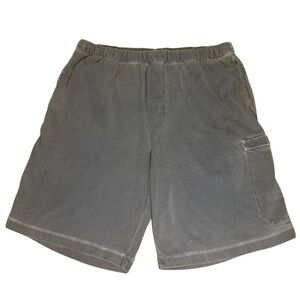 Emerge Men's Gray Baggy Cargo Shorts Loose Fit Streetwear Pockets Size Small